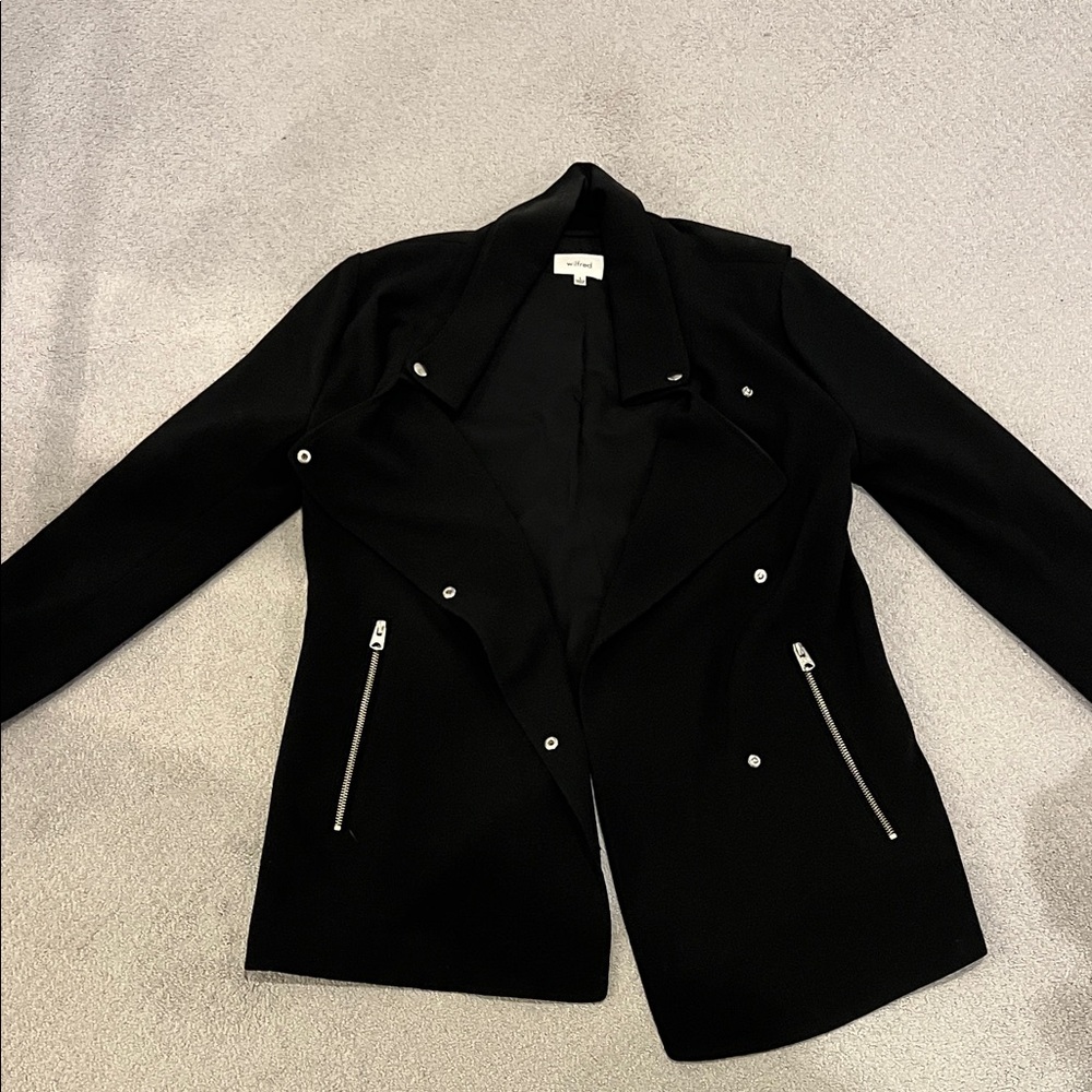 Wilfred Black Blazer with Silver Zipper Accents